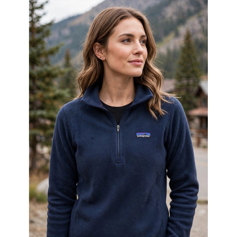 Patagonia Micro D 1/4 Zip Pullover Fleece Navy Blue XS 26278 FA22